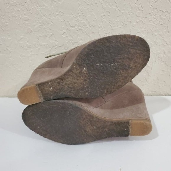 Steve Madden Tanngoo Booties Women Size 8.5 Leather Suede Laces Tan Wedge - Picture 8 of 11